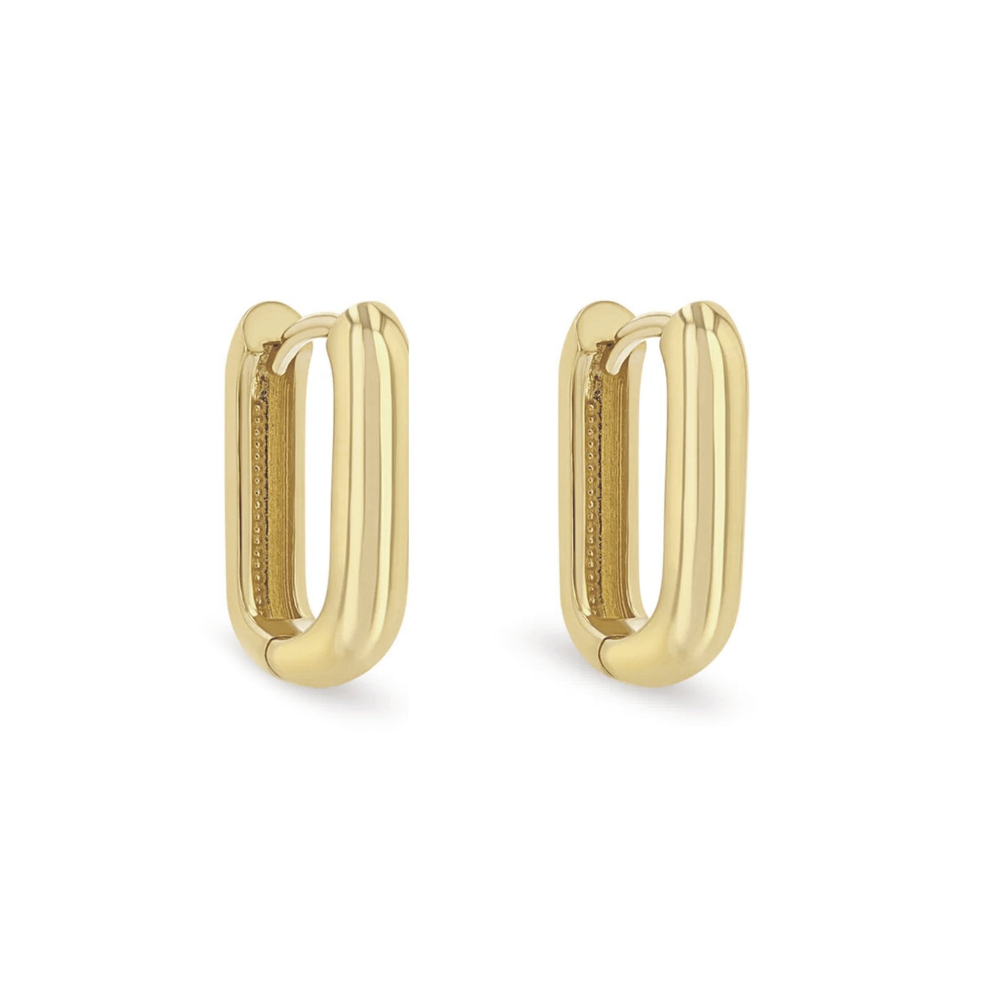 Gold Mini Baguette Hoop Earrings in 2023