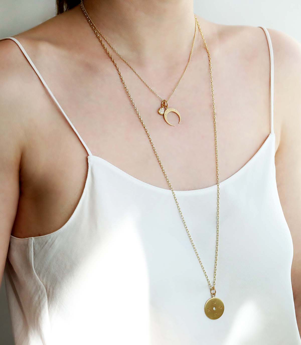 18k Gold Circle Link Necklace