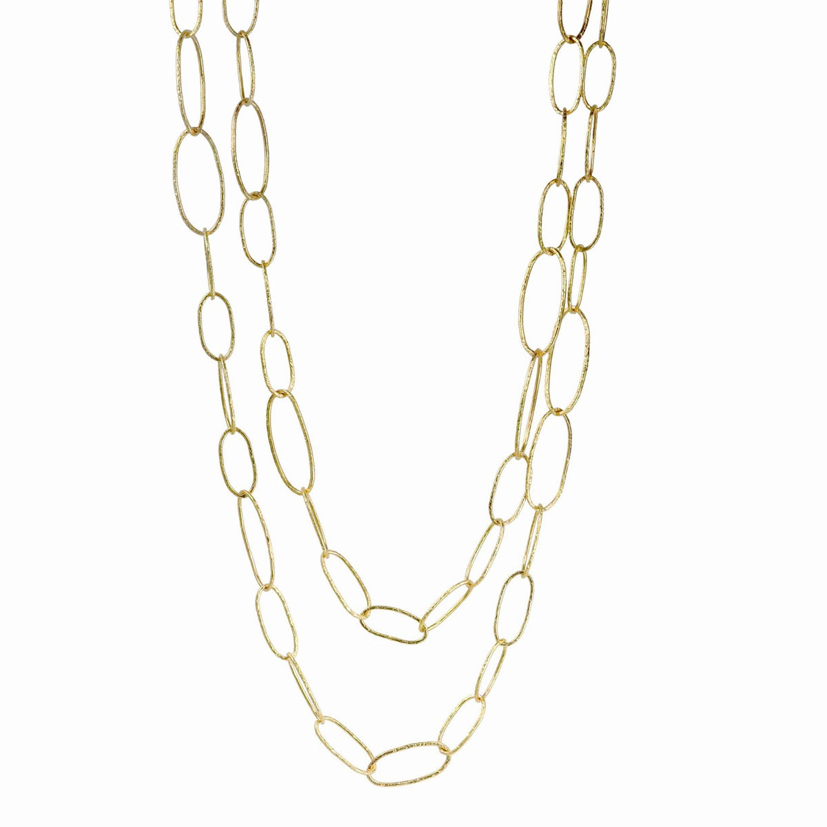 Gold oval online chain necklace