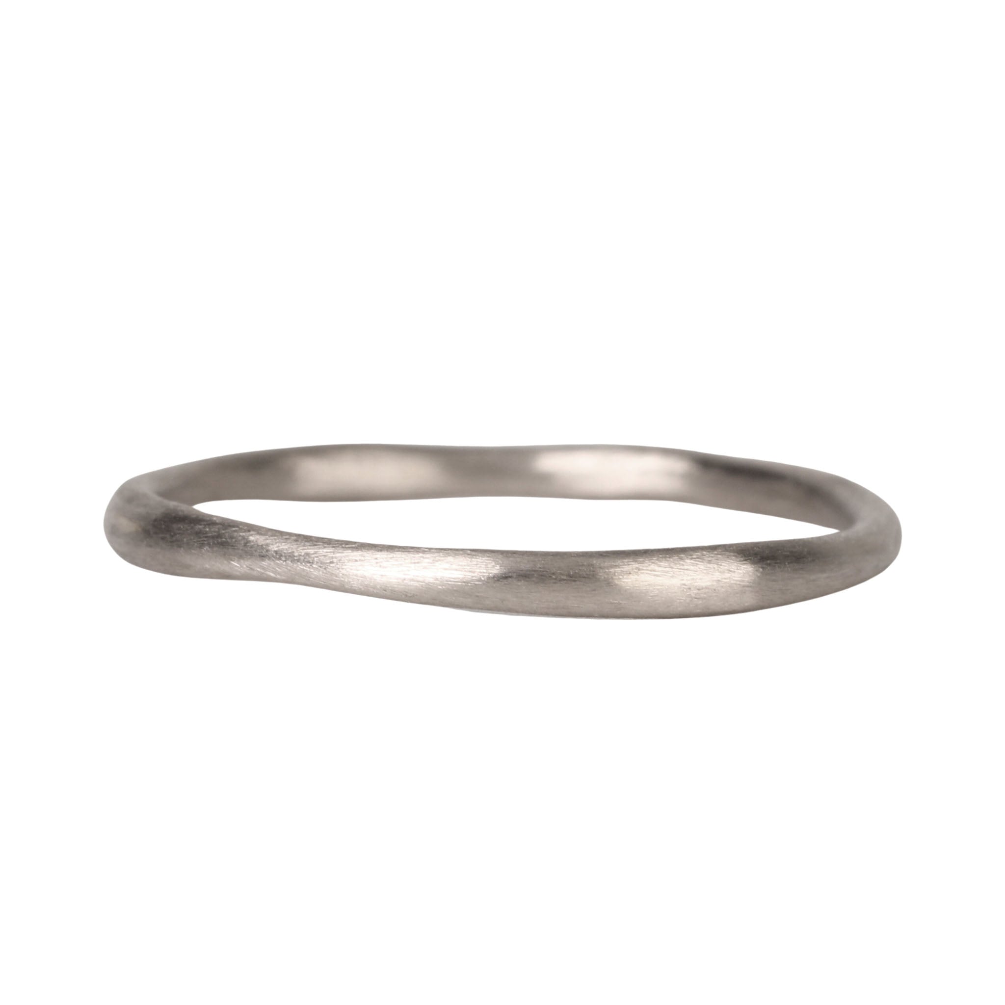 Hammered Wedding Band - Palladium White Gold -Unisex - Matte