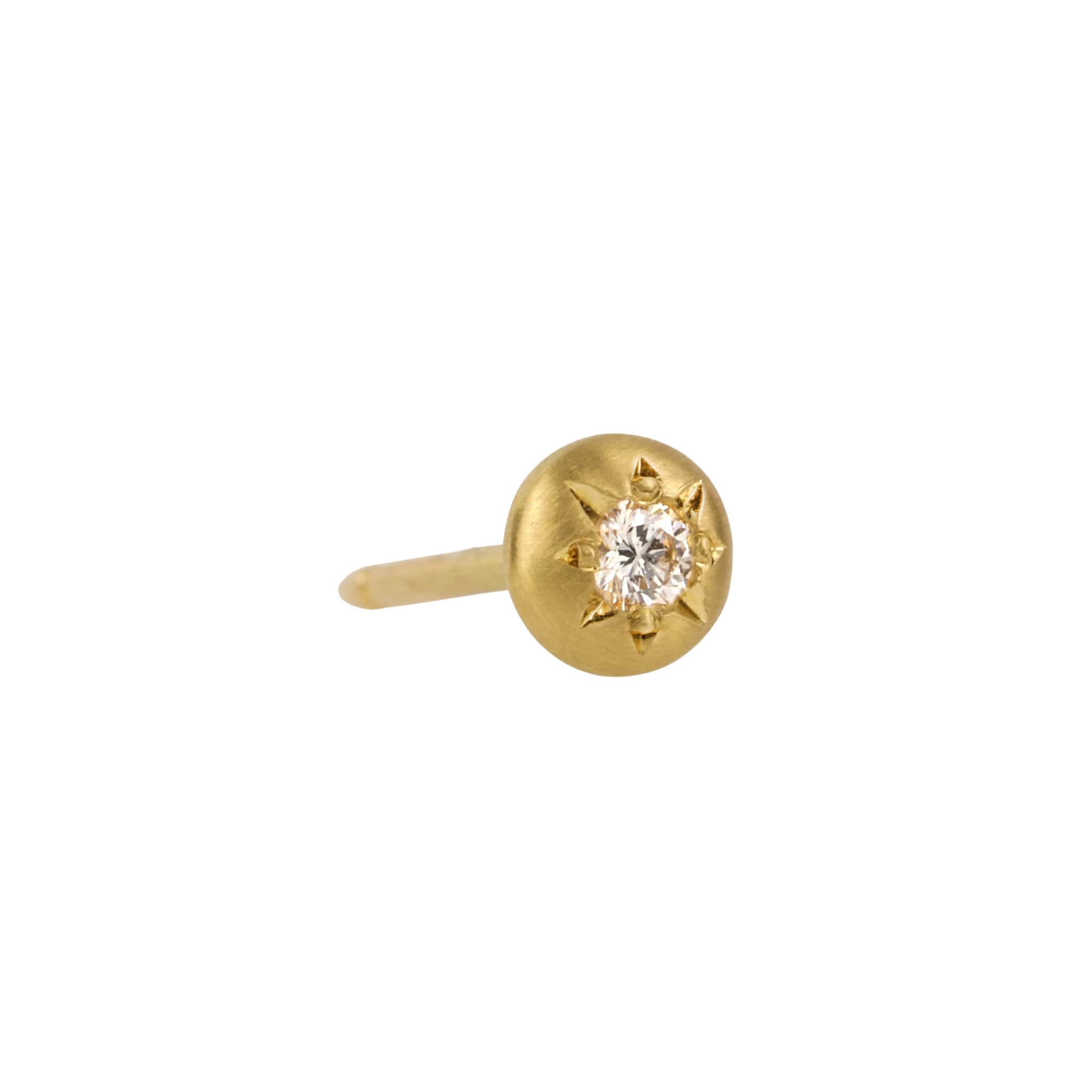 Caroline Ellen 20K Gold Small Flower Stud Earrings with Diamonds