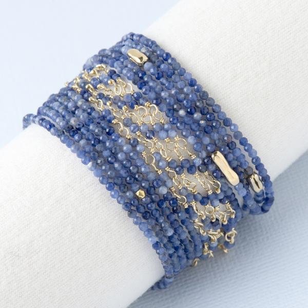 Blue Seed Wrap Bracelet