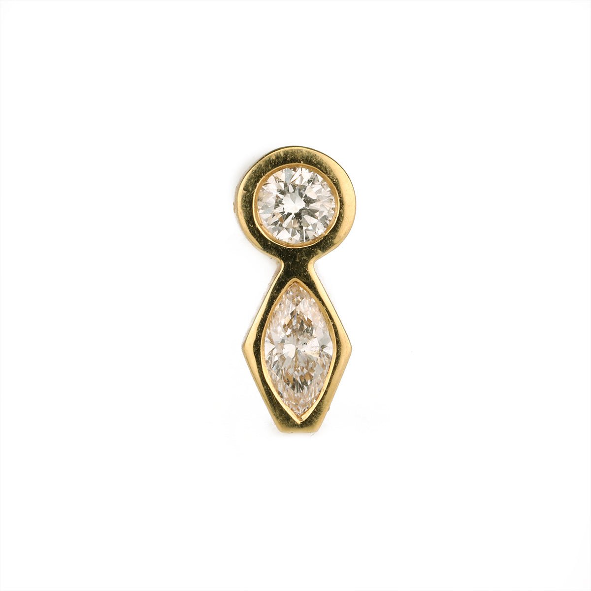 14K Bezel Setting Round Diamond Studs