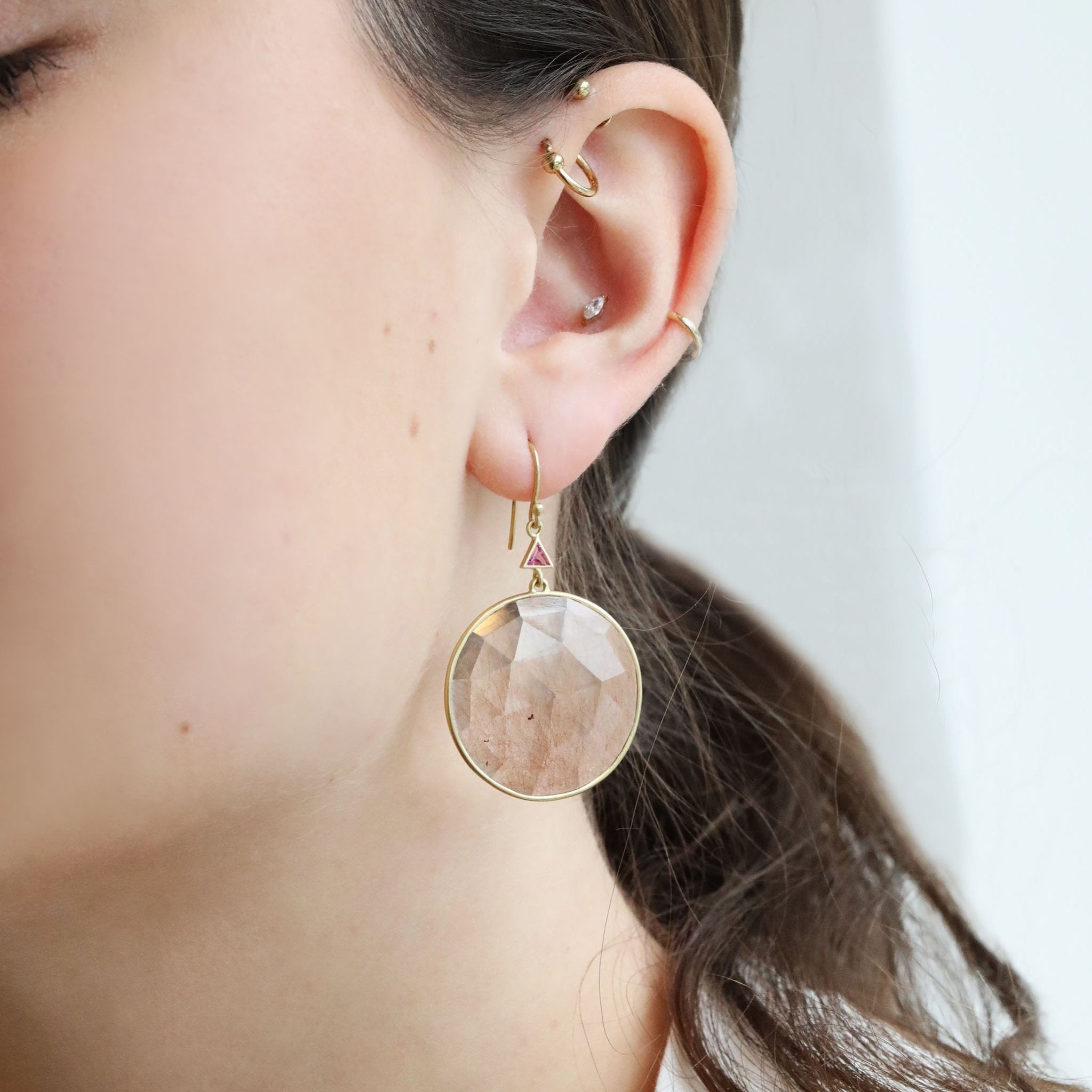 Rutilated quartz store earrings