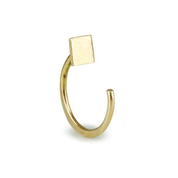 Single Gold Square Hug Earring