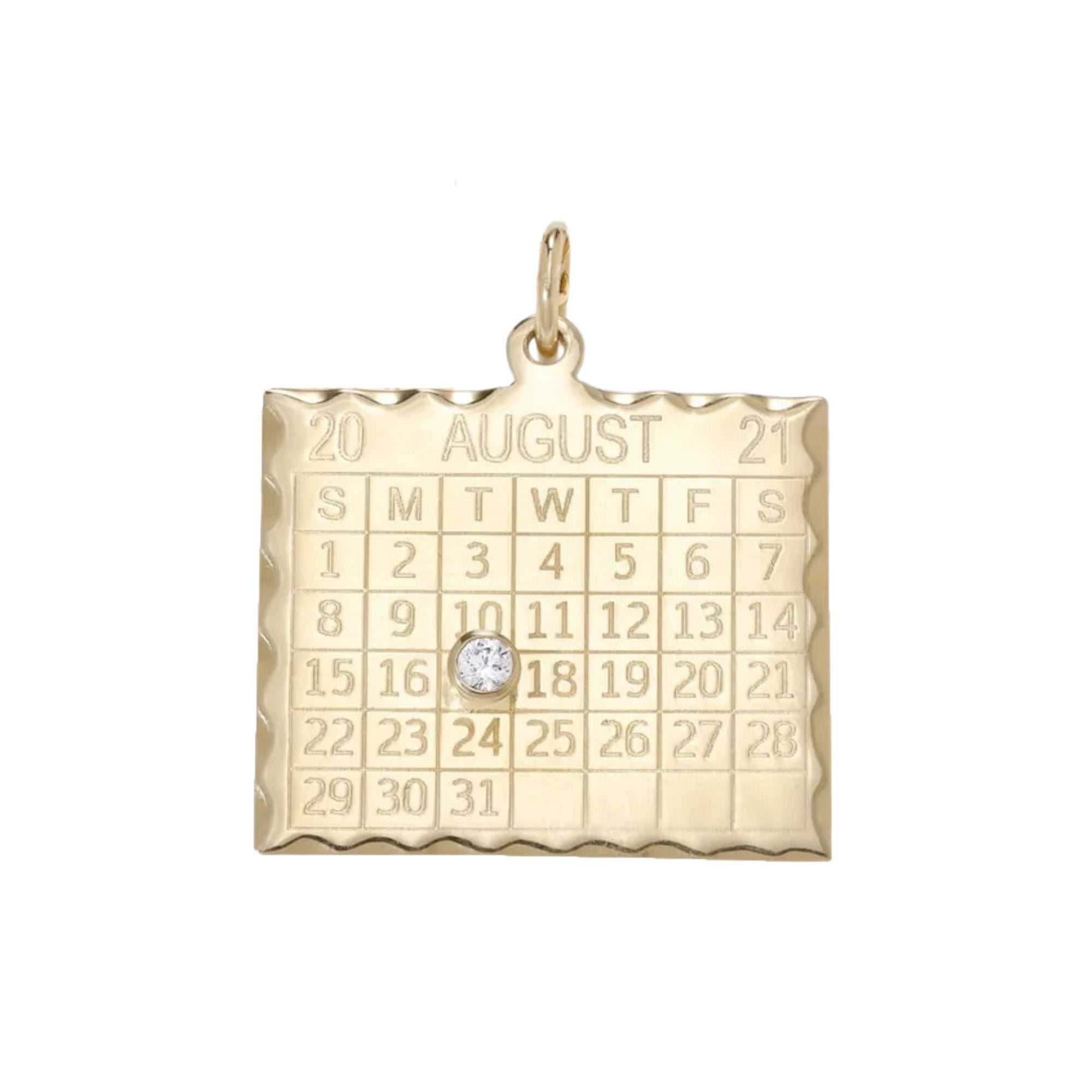 10K Gold "1960s Calendar" Customizable Pendant - Peridot Fine Jewelry - Zahava