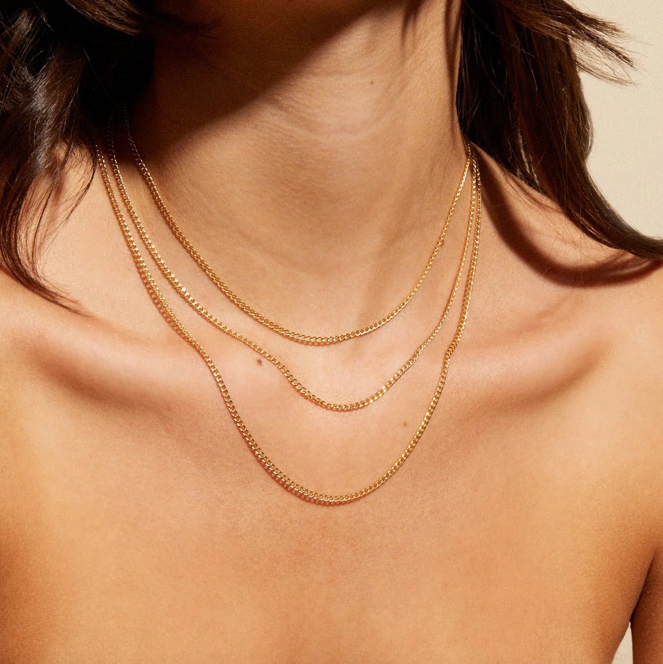 10K Gold &quot;Baby Curb&quot; Chain Necklace - 16&quot; - Peridot Fine Jewelry - Zahava