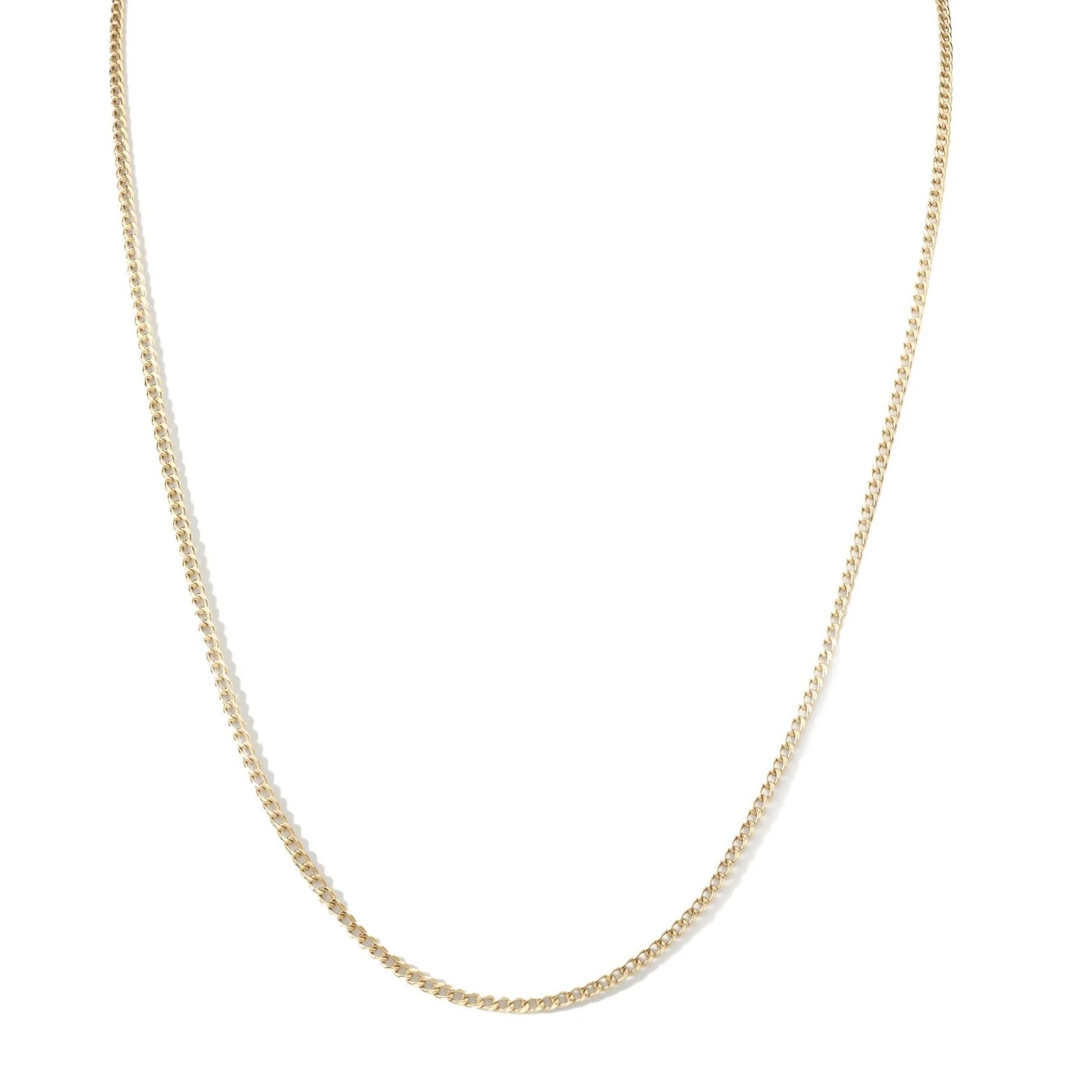 10K Gold &quot;Baby Curb&quot; Chain Necklace - 16&quot; - Peridot Fine Jewelry - Zahava