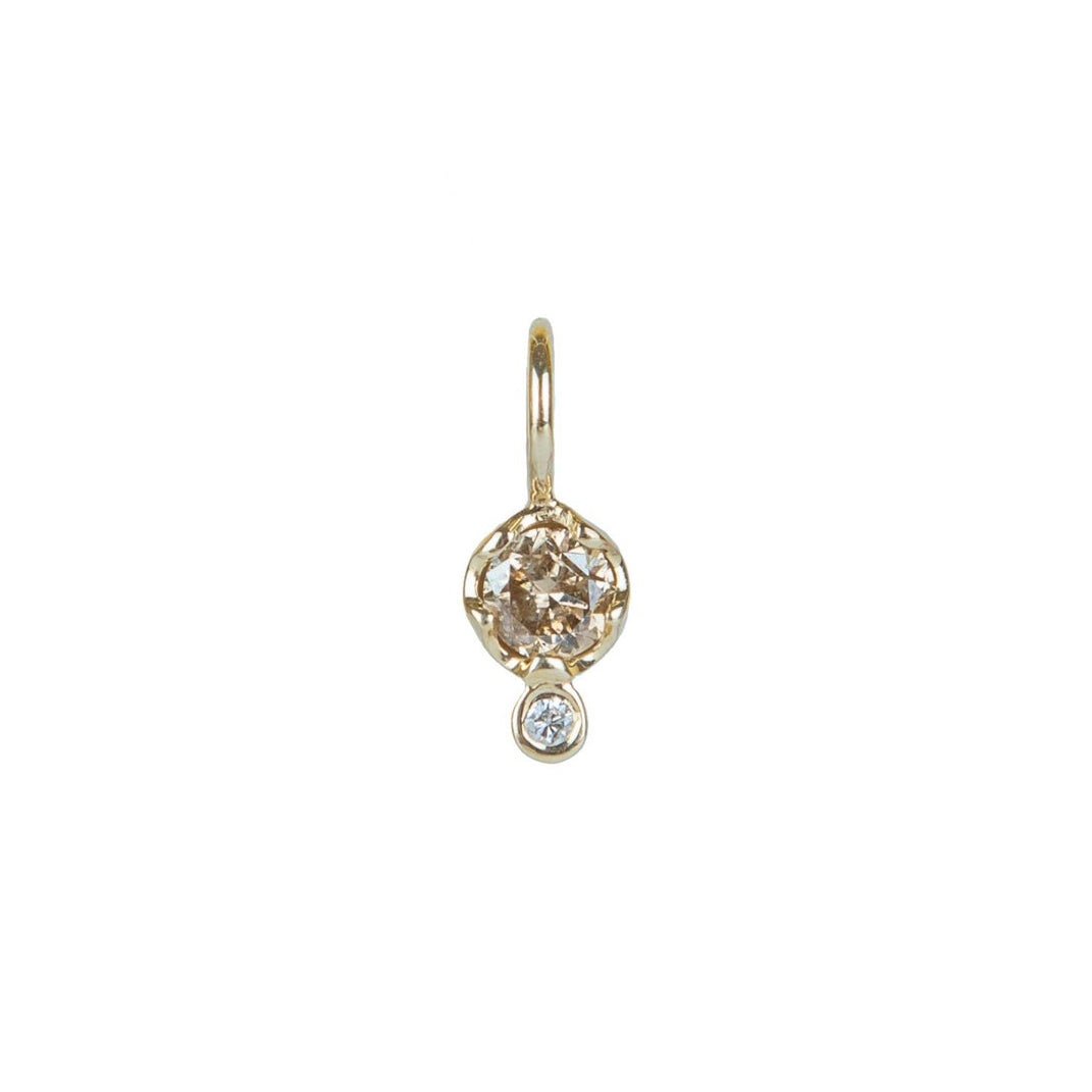 10K Gold Birthstone Charm with Diamond Drop