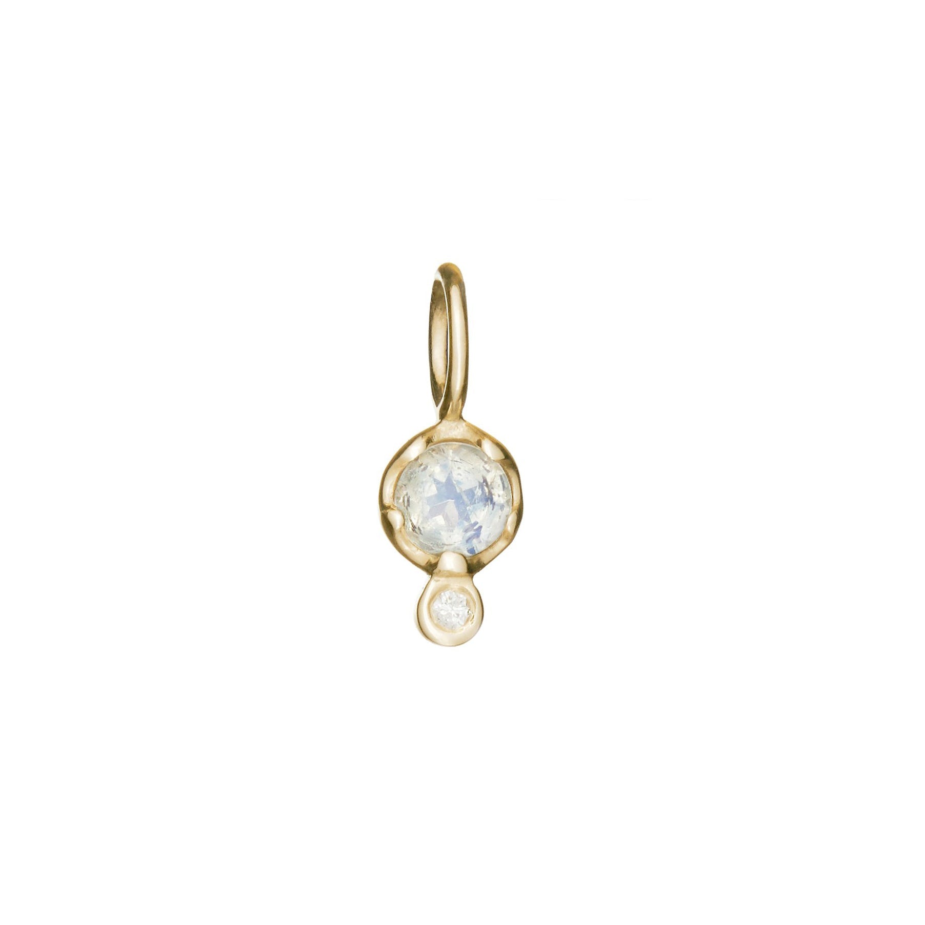 10K Gold Birthstone Charm with Diamond Drop