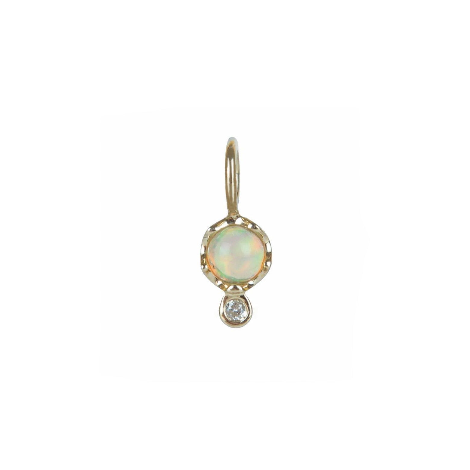 10K Gold Birthstone Charm with Diamond Drop