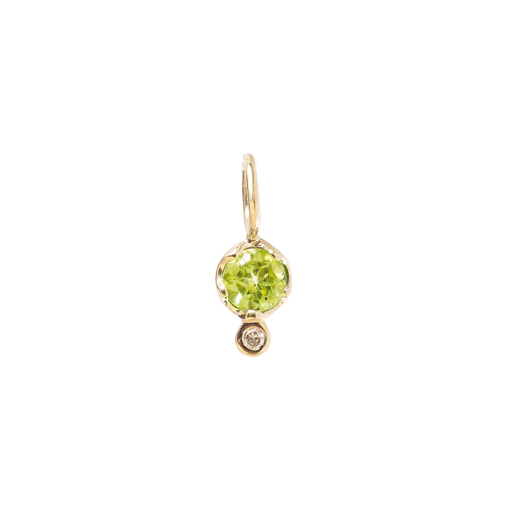 10K Gold Birthstone Charm with Diamond Drop