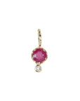 10K Gold Birthstone Charm with Diamond Drop