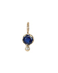 10K Gold Birthstone Charm with Diamond Drop