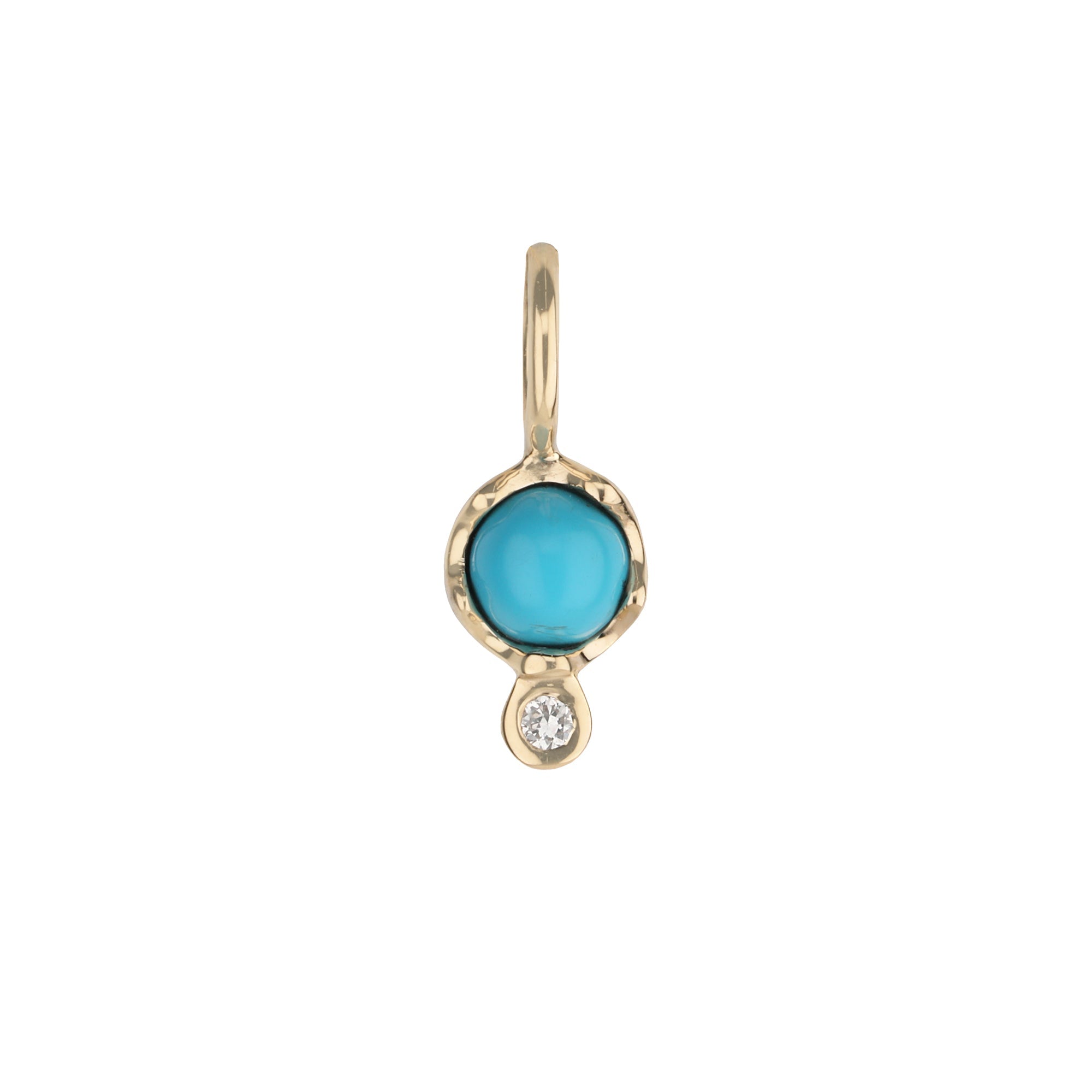 10K Gold Birthstone Charm with Diamond Drop