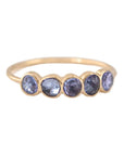 14K & Five Bezel - Set Tanzanite Ring - Peridot Fine Jewelry - Celine Daoust