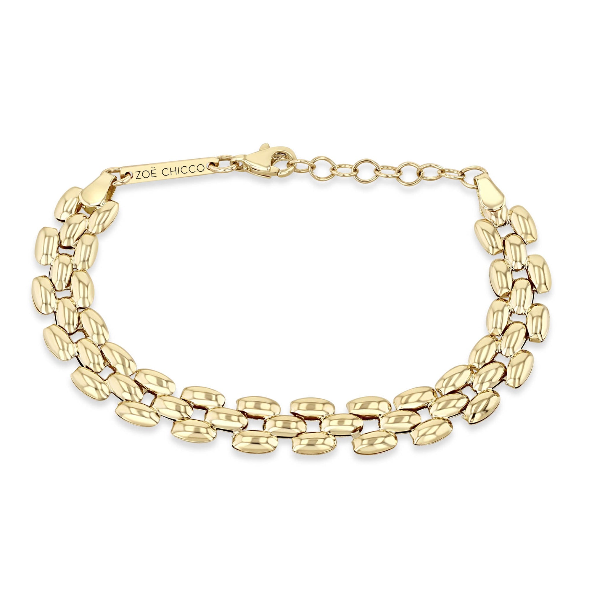 14K Gold Medium Panther Chain Bracelet - Peridot Fine Jewelry - Zoe Chicco