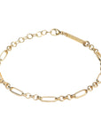 14K Gold Mixed Paperclip and Rolo Chain Bracelet