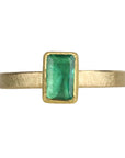 18 & 22K Gold Bezel-Set Rectangular Emerald Ring - Peridot Fine Jewelry - Petra Class