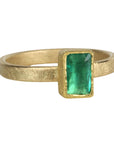 18 & 22K Gold Bezel-Set Rectangular Emerald Ring - Peridot Fine Jewelry - Petra Class