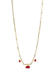 18 & 22K Gold Segmented Double Bar Necklace with Three Rubies - Peridot Fine Jewelry - Petra Class