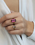 18K & Cushion Cut Mauve Scapolite Ring - Peridot Fine Jewelry - Rosanne Pugliese