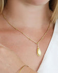 18K Gold Bar Chain Necklace - Peridot Fine Jewelry - Petra Class