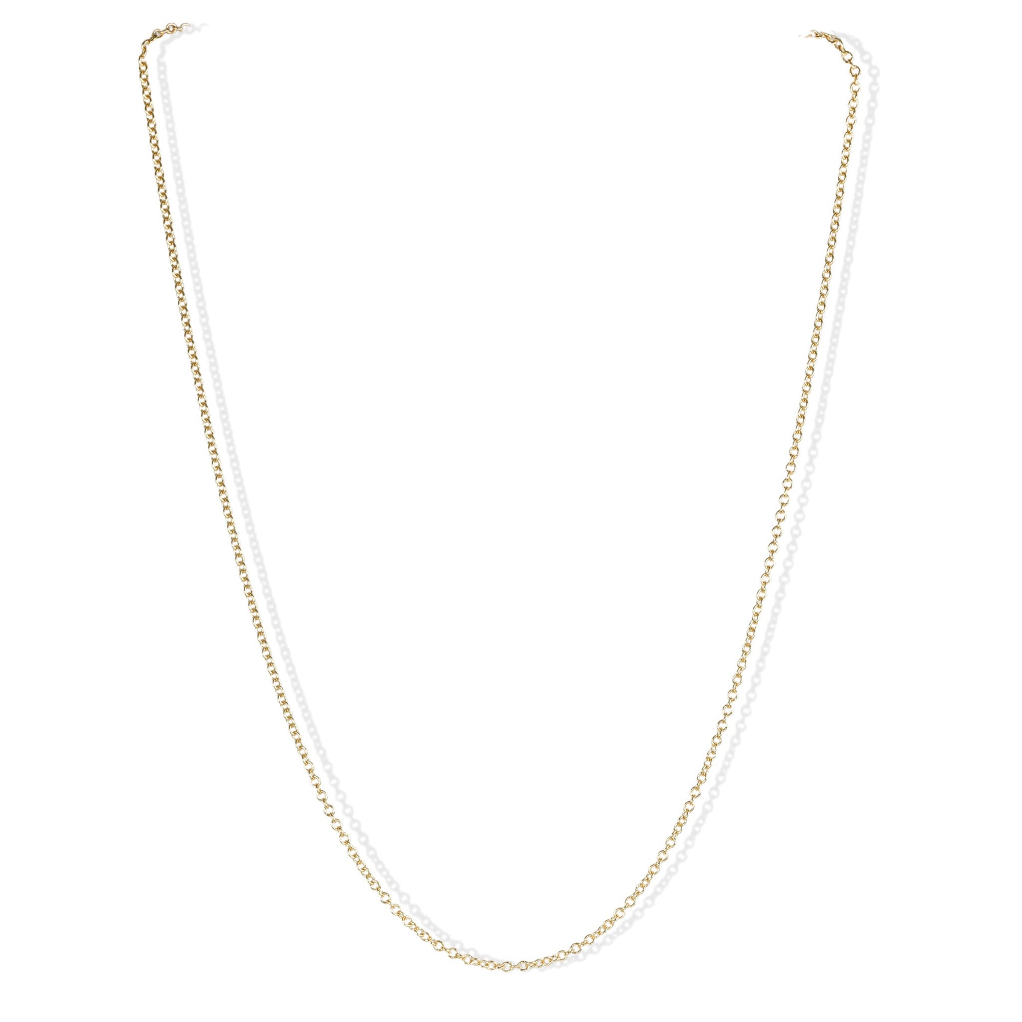 18K Gold Cable Link Chain in 16 - 18&quot; - Peridot Fine Jewelry - Caroline Ellen