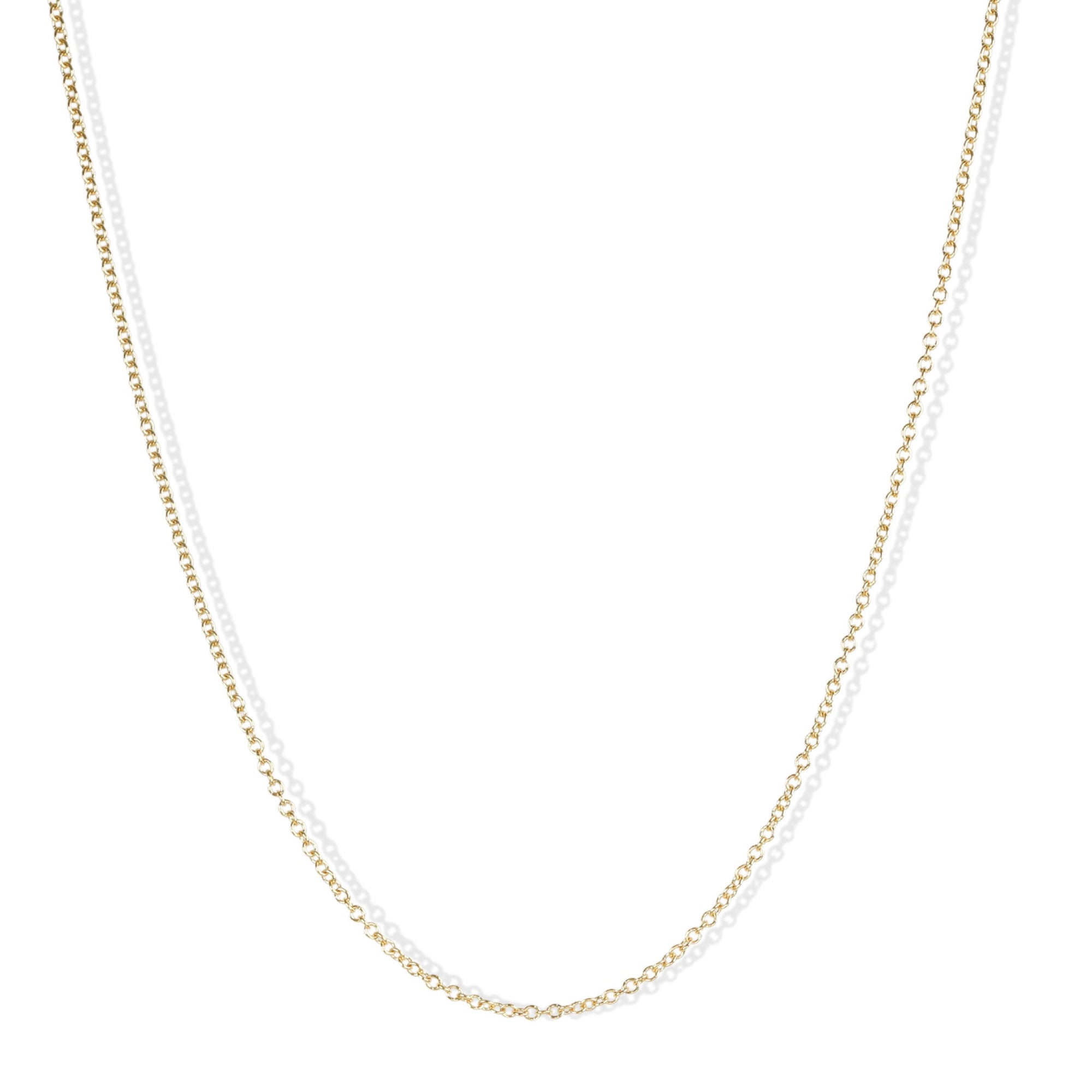 18K Gold Cable Link Chain in 16 - 18" - Peridot Fine Jewelry - Caroline Ellen