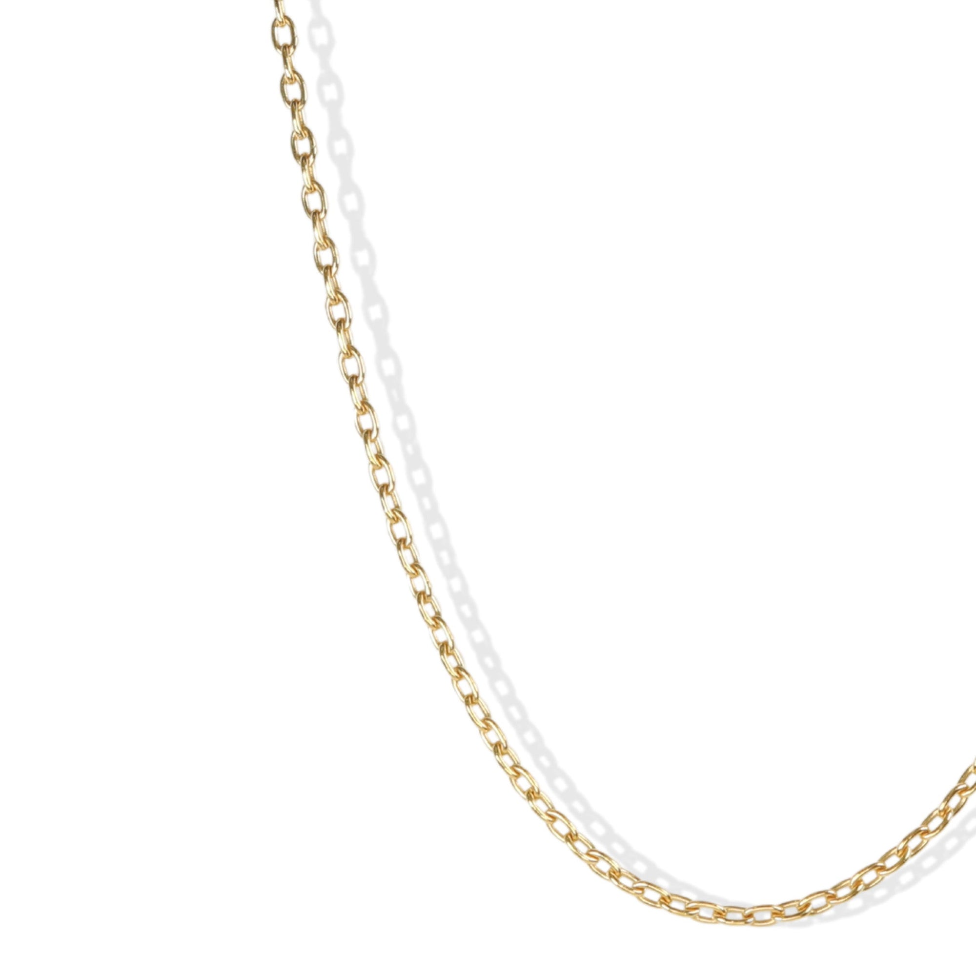 18K Gold Drawn Link Chain in 18&quot; - Peridot Fine Jewelry - Caroline Ellen