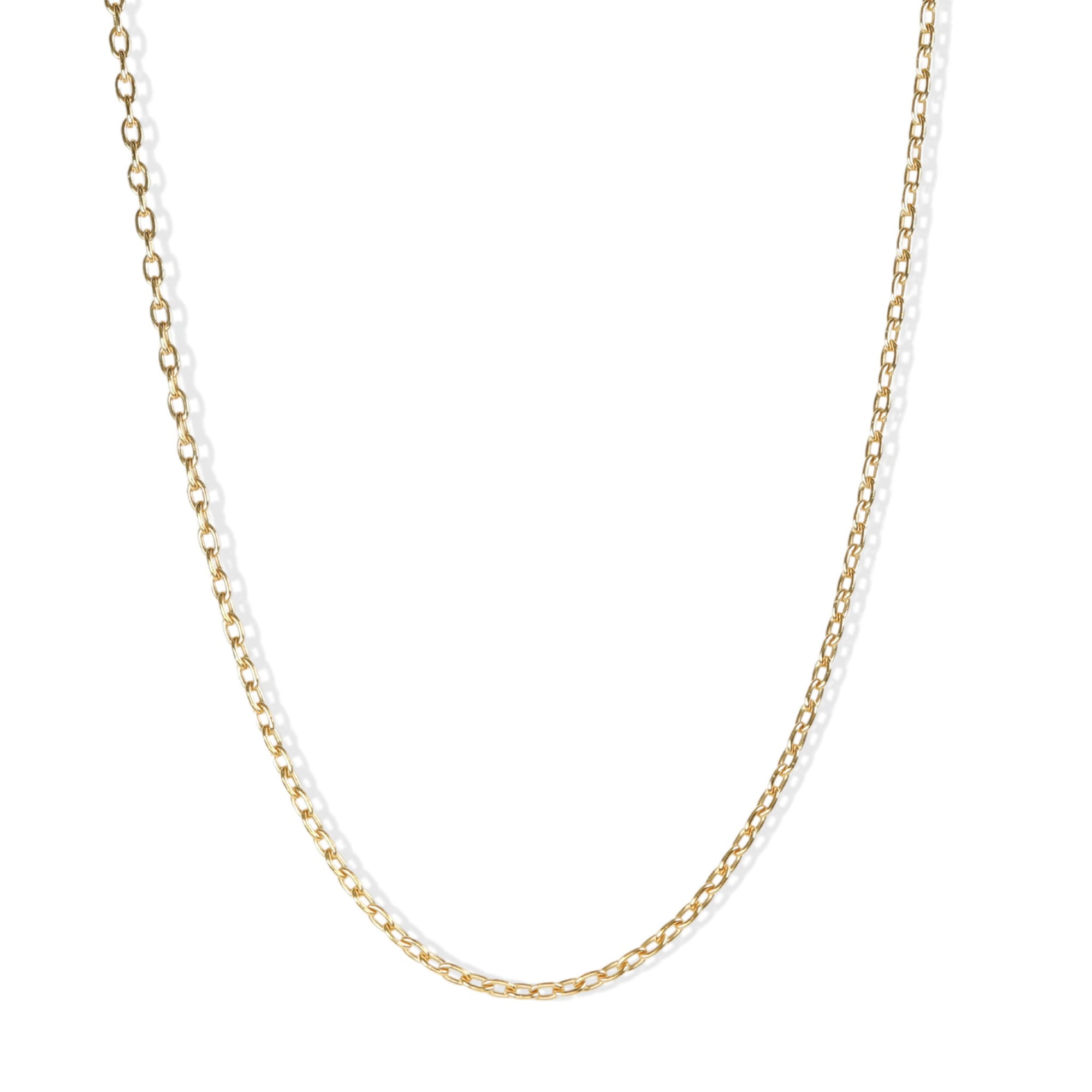 18K Gold Drawn Link Chain in 18&quot; - Peridot Fine Jewelry - Caroline Ellen