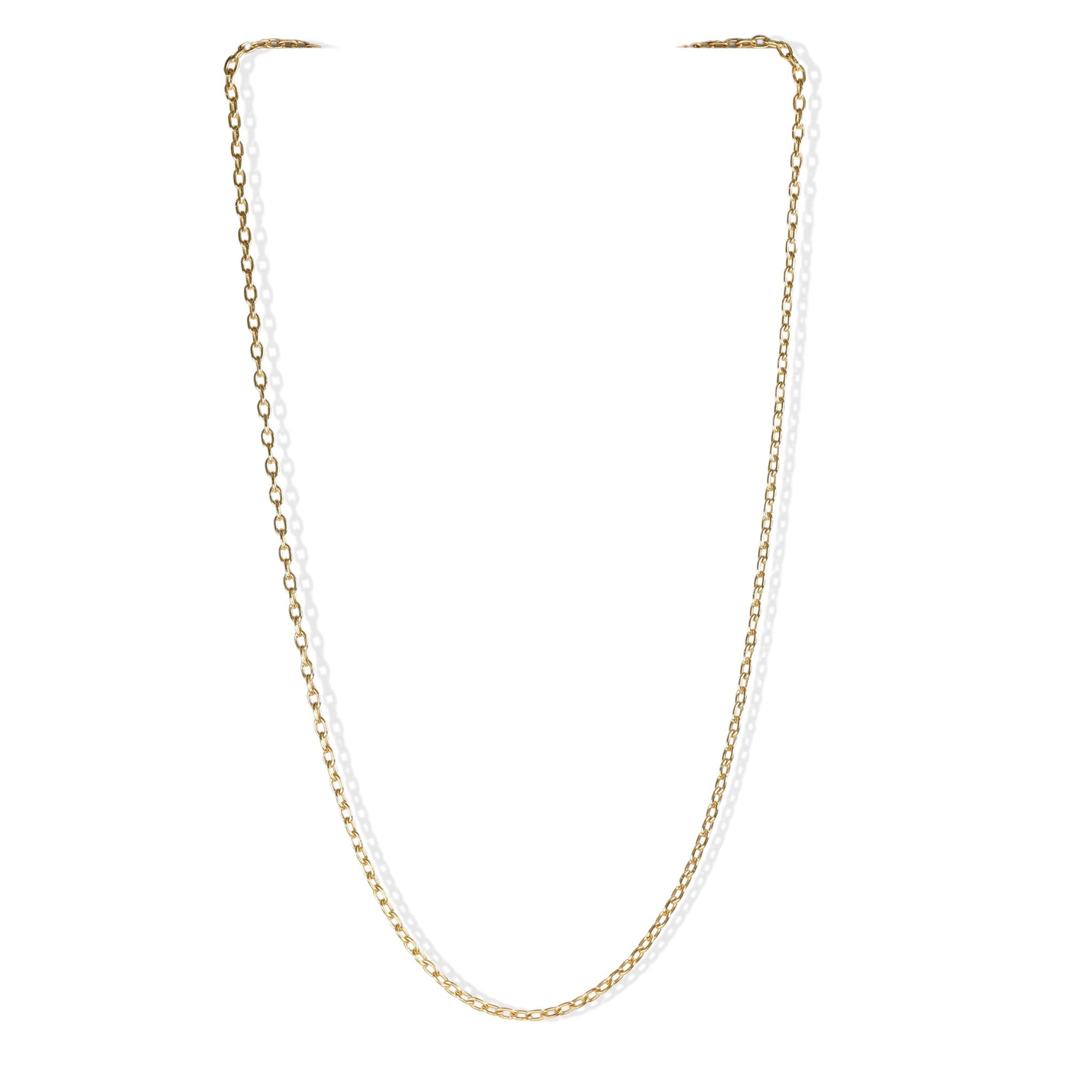 18K Gold Drawn Link Chain in 32&quot; - Peridot Fine Jewelry - Caroline Ellen