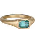 18K Gold Tapered "Zen" Ring with Green Tourmaline - Peridot Fine Jewelry - Yasuko Azuma