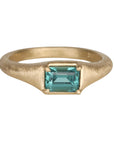 18K Gold Tapered "Zen" Ring with Green Tourmaline - Peridot Fine Jewelry - Yasuko Azuma