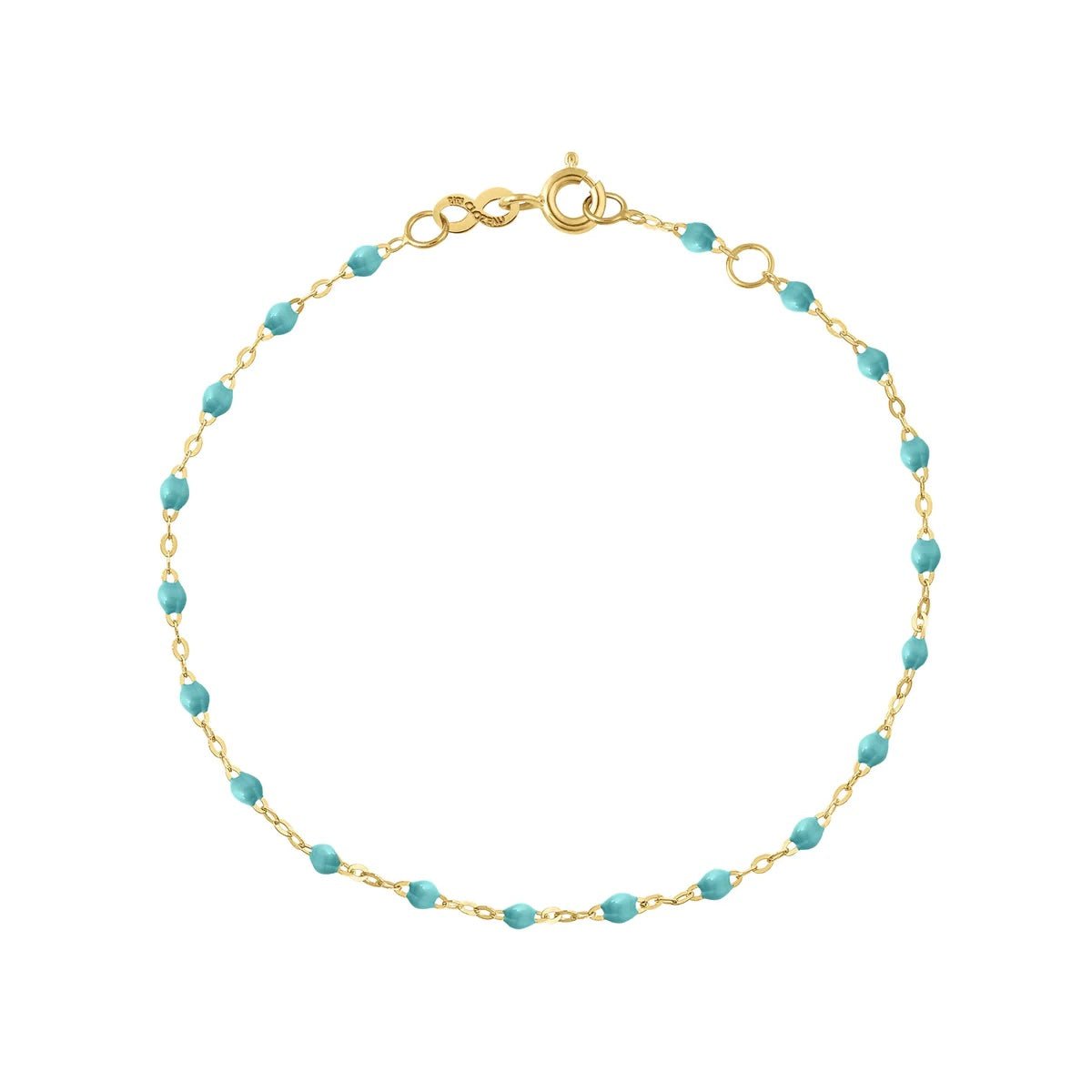 18K Gold &amp; Turquoise Green Resin &quot;Classic&quot; Bracelet - Small - Peridot Fine Jewelry - Gigi Clozeau