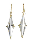 18K Gold & White Topaz "Kite" Prism Earrings - Peridot Fine Jewelry - Rosanne Pugliese