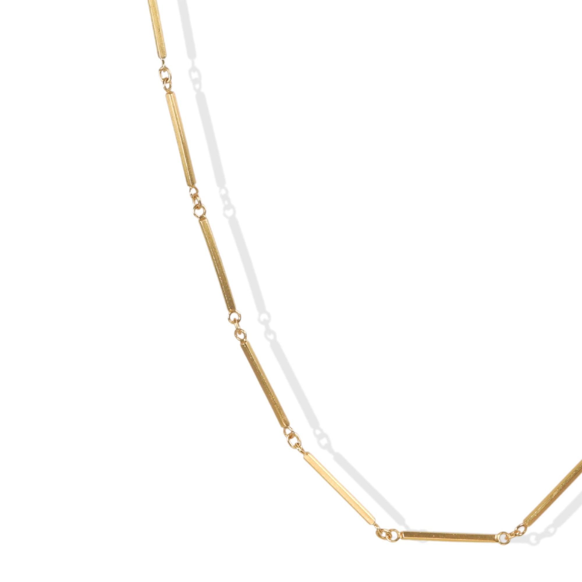 20K Gold Bar Chain Necklace - Peridot Fine Jewelry - Caroline Ellen