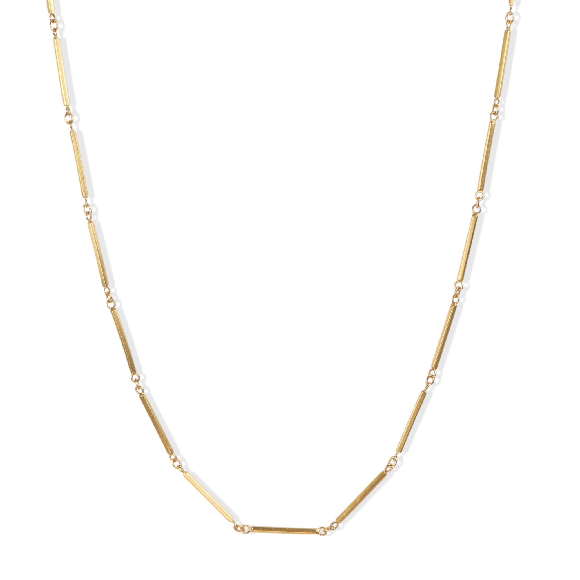 20K Gold Bar Chain Necklace - Peridot Fine Jewelry - Caroline Ellen