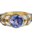 22 Karat Gold Purple Sapphire and Diamond Garland Ring - Peridot Fine Jewelry - Cathy Waterman