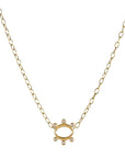 22K Gold "Galaxy" Necklace with Six Bezel - Set Diamonds - Peridot Fine Jewelry - Cathy Waterman