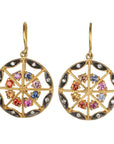 22K Gold & Sapphire "Ferris Wheel" Earrings with Diamond Details - Peridot Fine Jewelry - Cathy Waterman