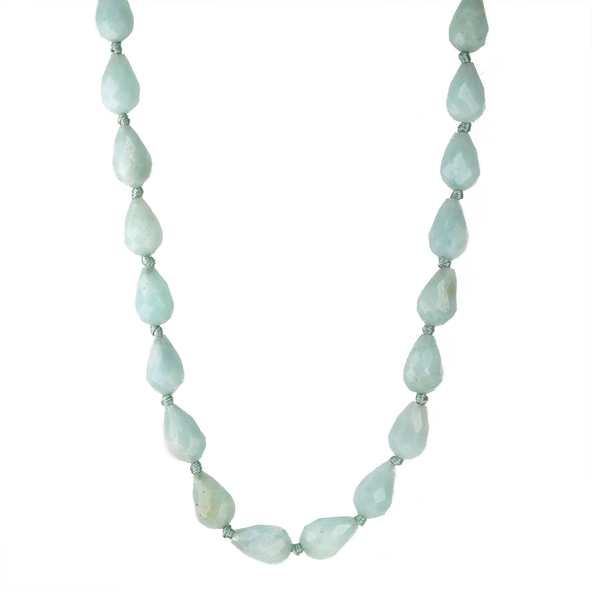 Faceted Teardrop Amazonite Beaded Necklace