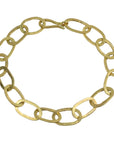 18K Gold Handmade Rolled Oval Link Bracelet