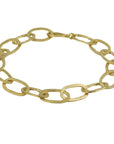 18K Gold Handmade Rolled Oval Link Bracelet