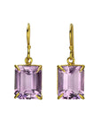 Lavender Amethyst Emerald Cut Earrings