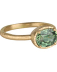 East-West Oval-Shaped Green Spinel Ring