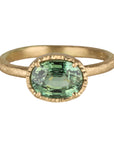 East-West Oval-Shaped Green Spinel Ring