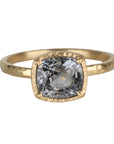 East-West Cushion-Cut Lavender Grey Spinel Ring