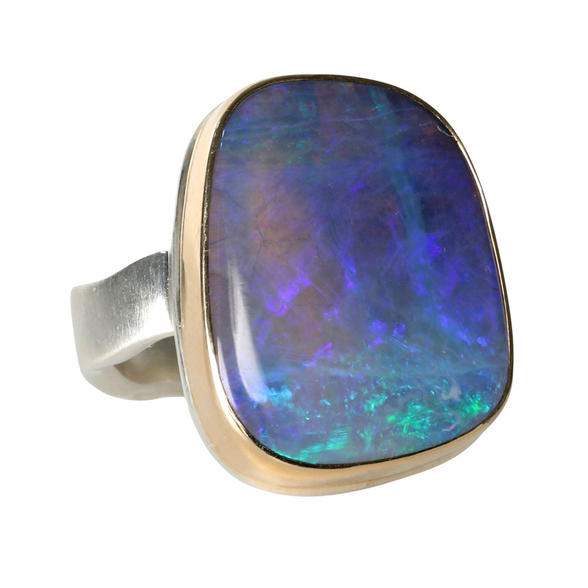 Asymmetrical Boulder Opal Ring - Peridot Fine Jewelry - Jamie Joseph