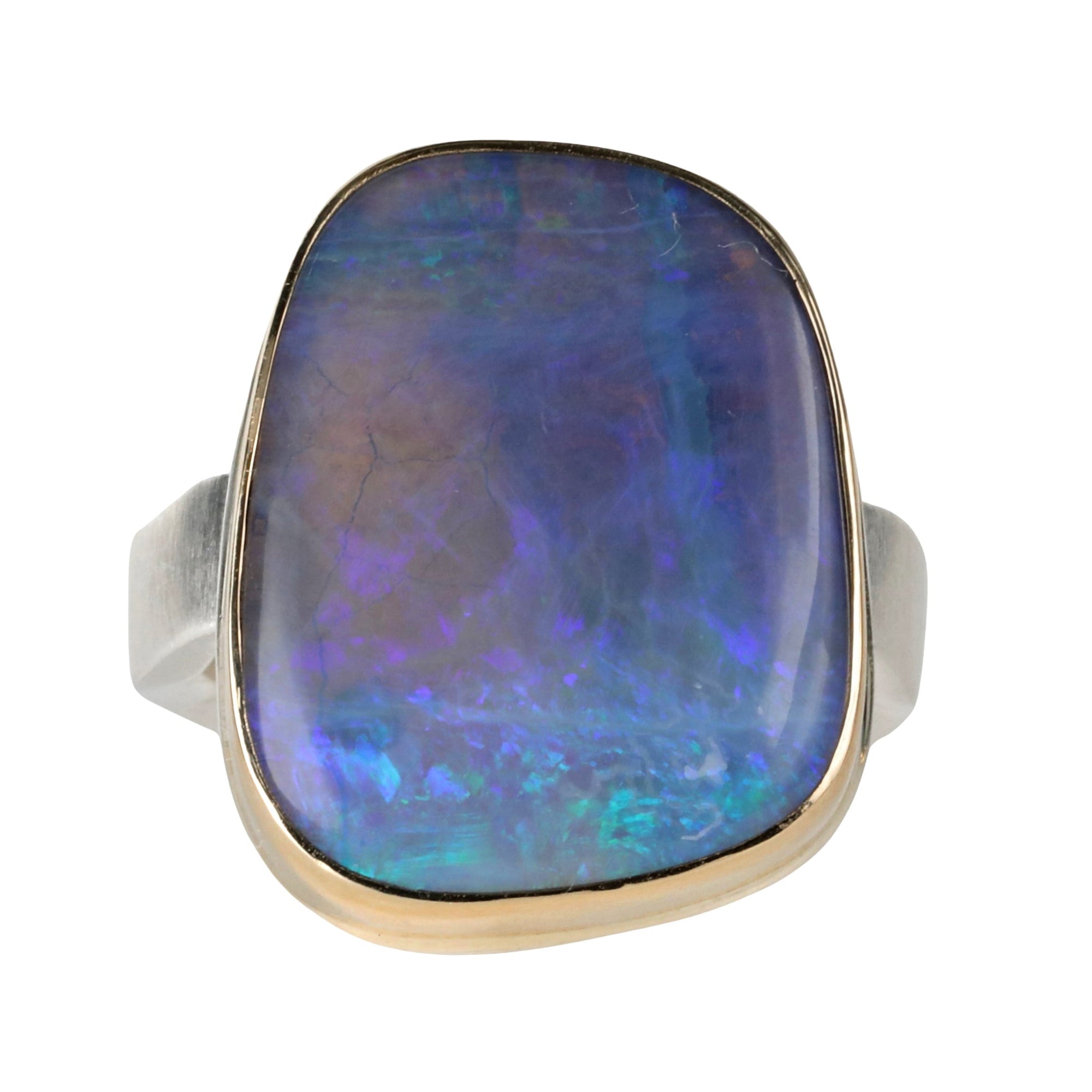 Asymmetrical Boulder Opal Ring - Peridot Fine Jewelry - Jamie Joseph